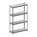 Sīkpreču plaukts ar 4 līmeņiem - tērauda ieklājs