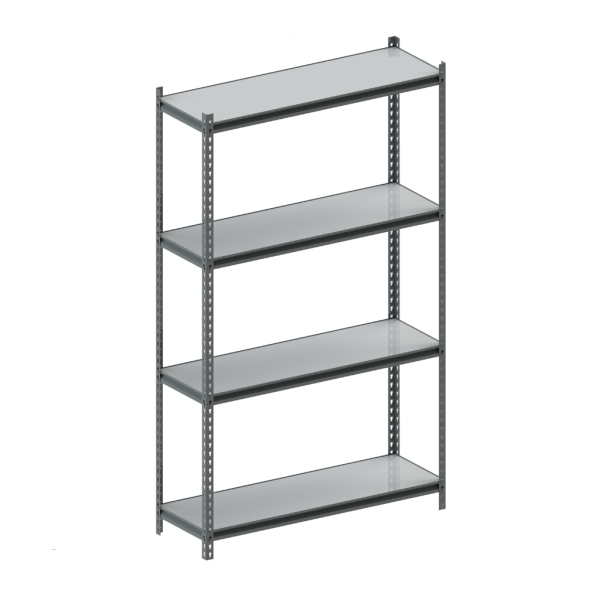 Sīkpreču plaukts ar 4 līmeņiem - tērauda ieklājs