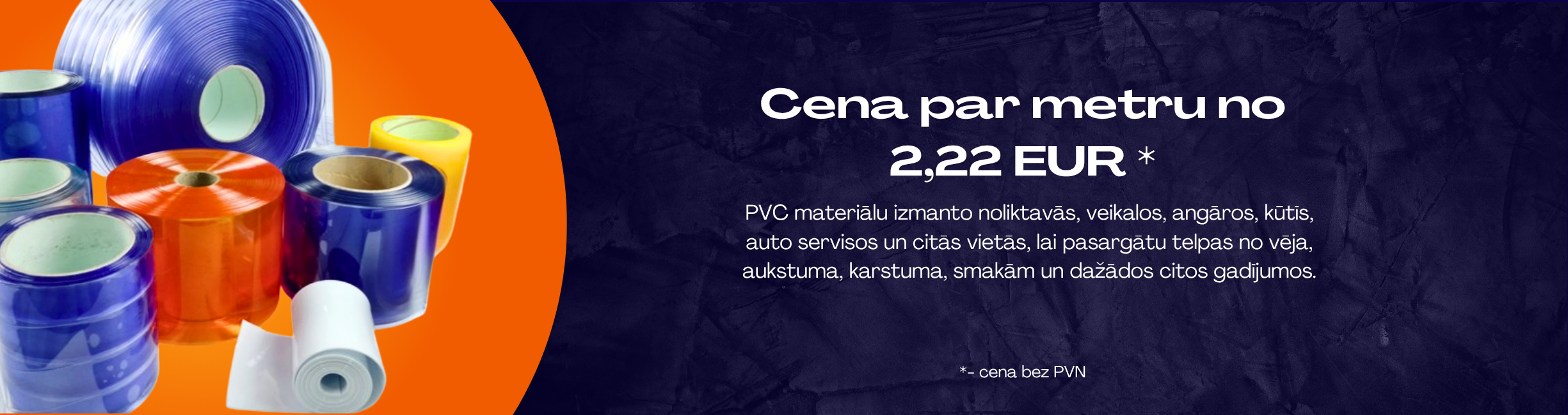 PVC aizkari no 2,22eur / metrā