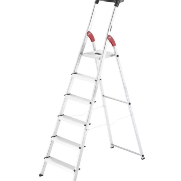 Alumīnija kāpnes ar 6 neslīdošiem pakāpieniem