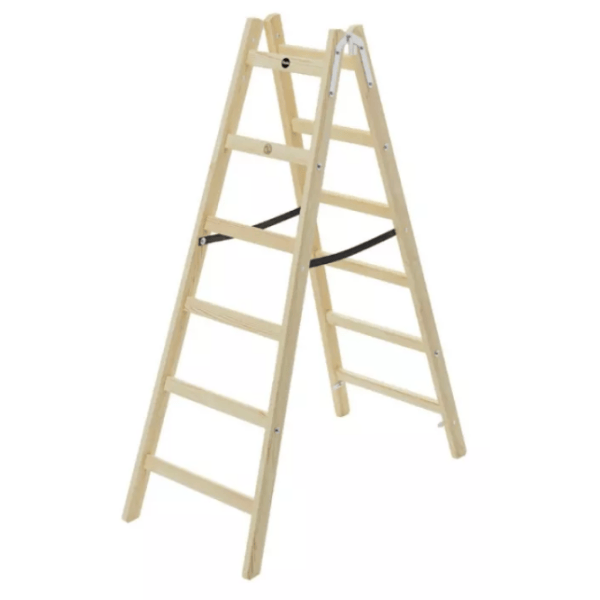 Koka kāpnes ar 2x6 pakāpieniem, divpusējas