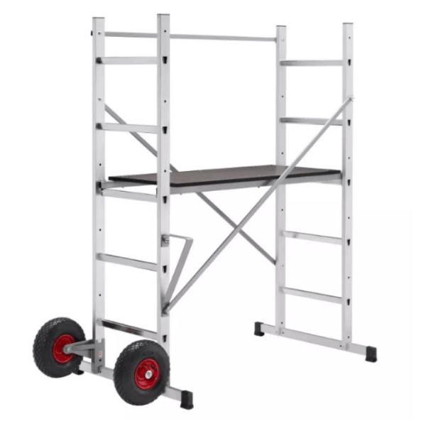 Zemās alumīnija sastatnes ar platformu